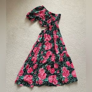 Moon River - Floral Cutout One-Shoulder Dress, Size XS - NWOT